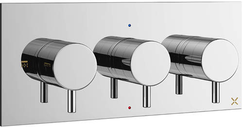 Additional image for Thermostatic Shower Valve With 2 Outlets (3 Handles).