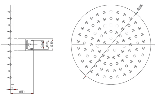 Additional image for Round Shower Head (200mm, Br Bronze).