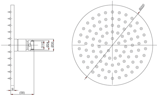 Additional image for Round Shower Head (200mm, Chrome).