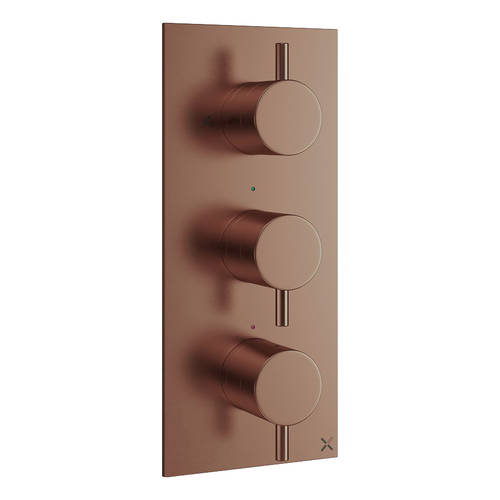 Additional image for Thermostatic Shower Valve With 3 Outlets (Br Bronze).