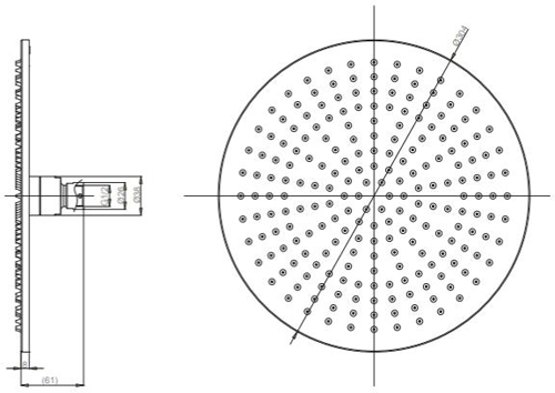 Additional image for Round Shower Head 300mm (Brushed Stainless Steel).