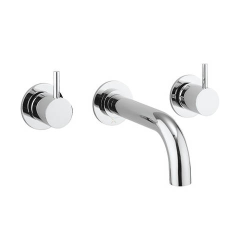 Additional image for Wall Mounted Bath Filler Tap (3 Hole, Chrome).