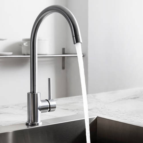 Additional image for Side Lever Kitchen Tap (Brushed Steel).