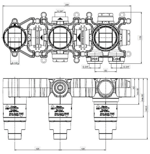 Additional image for Shower Valve With Shower Kit & 2 Outlets (Slate).