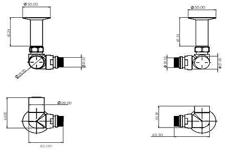 Additional image for Corner Radiator Valves (Brushed Bronze).