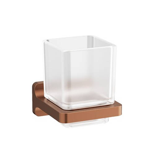 Additional image for Wall Mounted Tumbler & Holder (Brushed Bronze).