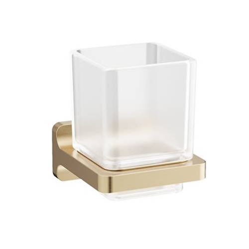 Additional image for Wall Mounted Tumbler & Holder (Brushed Brass).