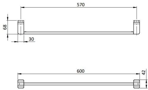 Additional image for Towel Rail 600mm (Chrome).