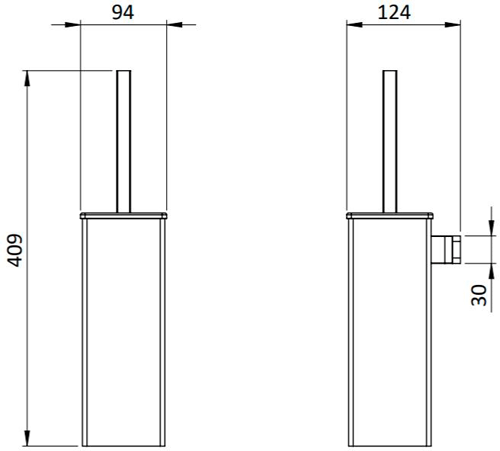 Additional image for Wall Mounted Toilet Brush & Holder (Chrome).