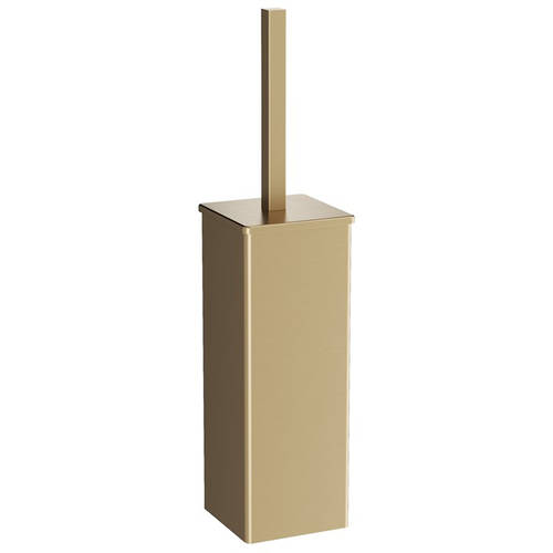 Additional image for Wall Mounted Toilet Brush & Holder (Brushed Brass).