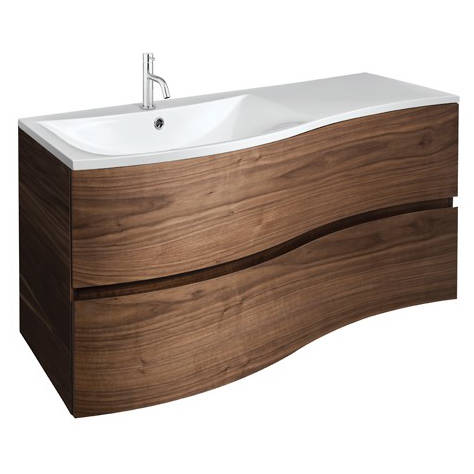 Additional image for Vanity Unit With White Cast Basin (1000mm, Walnut).