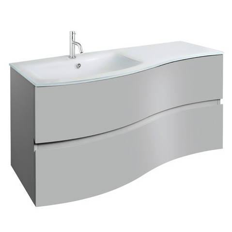 Additional image for Vanity Unit With White Glass Basin (1000mm, Storm Grey Matt).