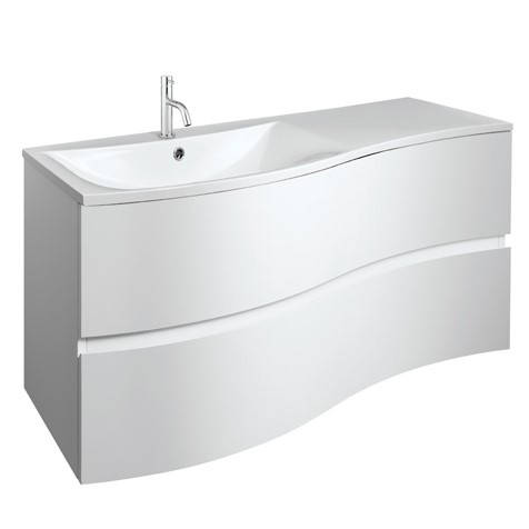 Additional image for Vanity Unit With White Cast Basin (1000mm, White Gloss).