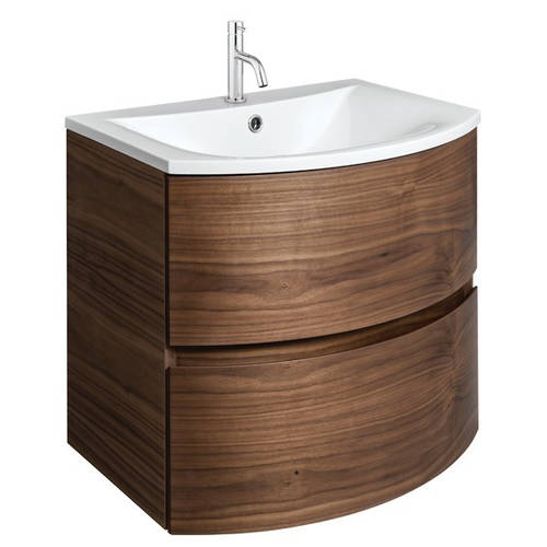 Additional image for Vanity Unit With White Cast Basin (600mm, American Walnut).