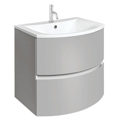 Additional image for Vanity Unit With White Cast Basin (600mm, Storm Grey Matt).