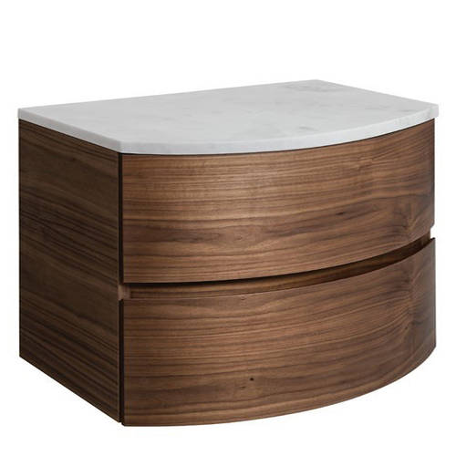 Additional image for Vanity Unit With Marble Worktop (800mm, American Walnut).