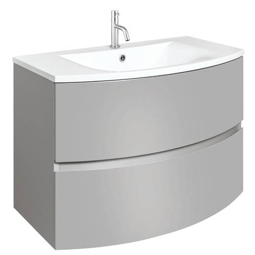 Additional image for Vanity Unit With White Cast Basin (800mm, Storm Grey Matt).