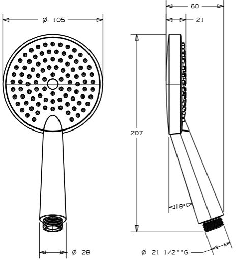 Additional image for Shower Handset With Easy Clean Head (Chrome).