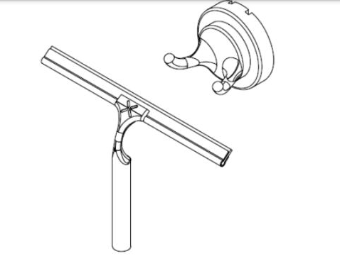 Additional image for Shower Door Squeegy with Wall Bracket (Chrome).