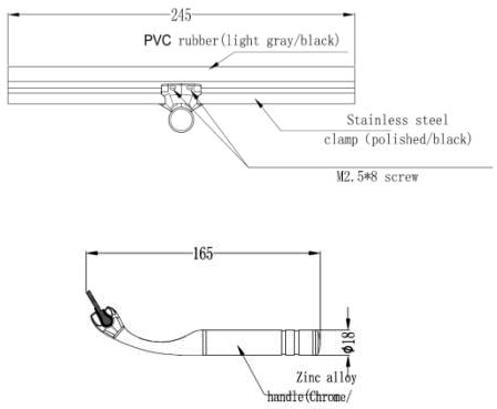 Additional image for Shower Door Squeegy with Wall Bracket (Chrome).