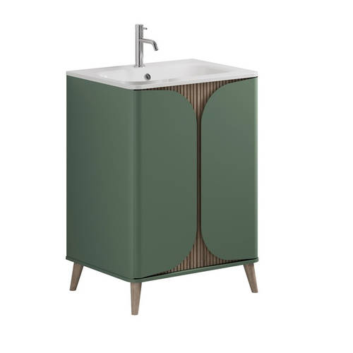 Additional image for Vanity Unit With Basin (600mm, Sage Green).