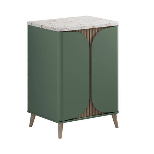 Additional image for Vanity Unit With Marble Top (600mm, Sage Green).