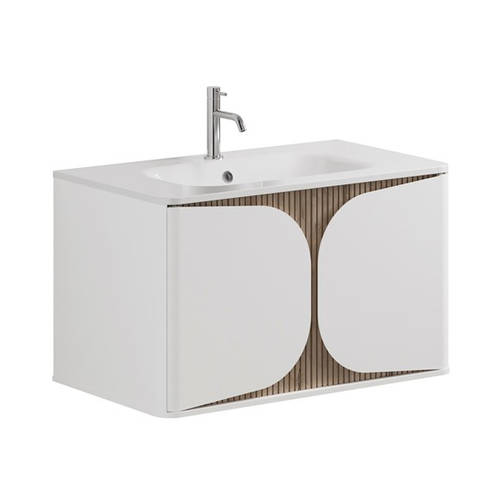 Additional image for Wall Hung Vanity Unit With Basin (800mm, White Matt).