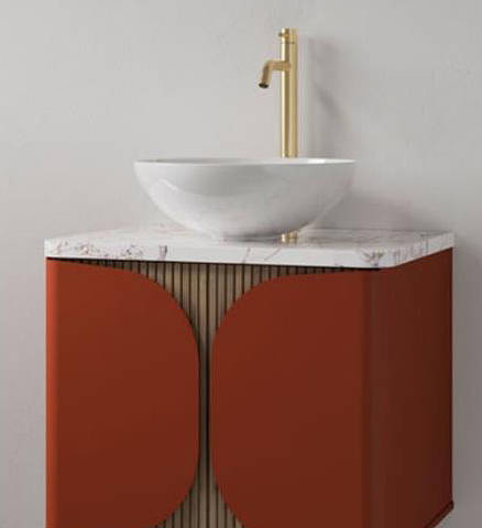 Additional image for Vanity Unit With Marble Top (800mm, Soft Clay).