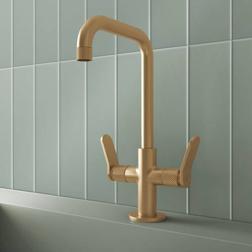 Additional image for Mono Basin Mixer Tap With Lever Handles (Br Brass).
