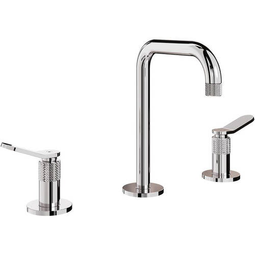 Additional image for Basin Mixer Tap With Lever Handles (3TH, Chrome).