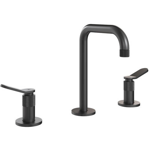 Additional image for Basin Mixer Tap With Lever Handles (3TH, Matt Black).