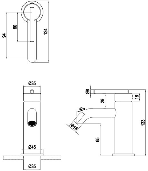 Additional image for Mini Lever Basin Mixer Tap (Stainless Steel).