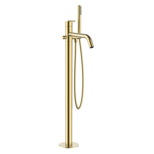 Additional image for Floor Standing Bath Shower Mixer Tap (Brushed Brass).