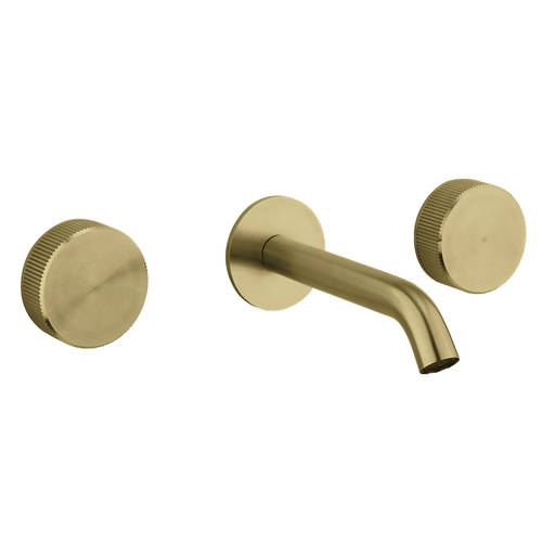 Additional image for Wall Mounted Basin Mixer Tap (Brushed Brass).