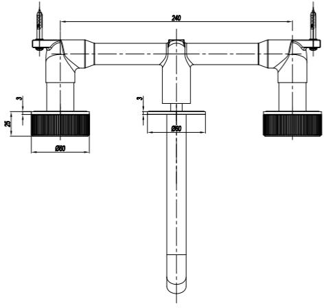 Additional image for Wall Mounted Basin Mixer Tap (Brushed Brass).