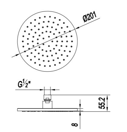 Additional image for Round Shower Head 200mm (Stainless Steel).