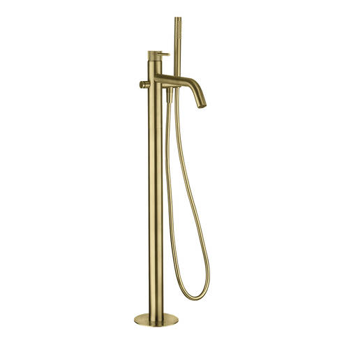 Additional image for Floor Standing Bath Shower Mixer Tap (Brushed Brass).