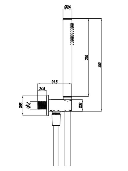 Additional image for Shower Handset & Bracket Outlet (Slate).