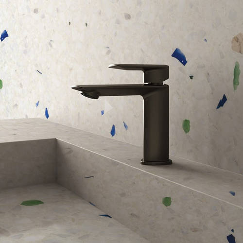 Additional image for Mono Basin Mixer Tap With Lever Handle (Matt Black).