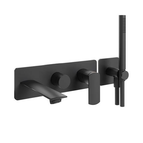 Additional image for Wall-Mounted Bath Shower Mixer Tap (Matt Black).