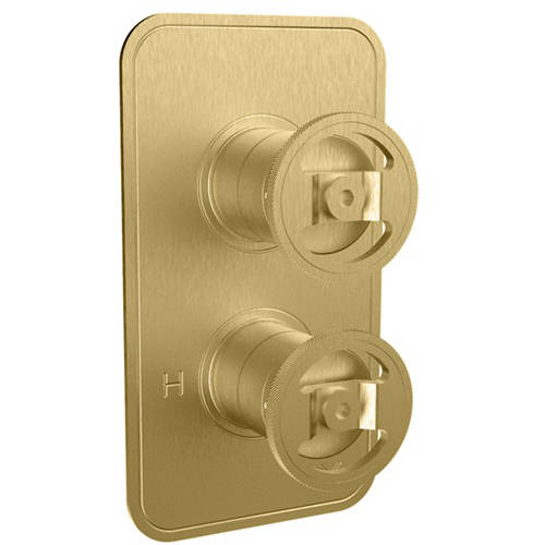 Additional image for Thermostatic Shower Valve (1 Outlet, Brushed Brass).