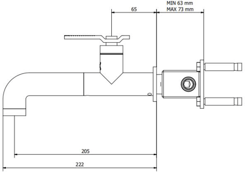 Additional image for Single Hole Wall Mounted Basin Mixer Tap (Brushed Nickel).