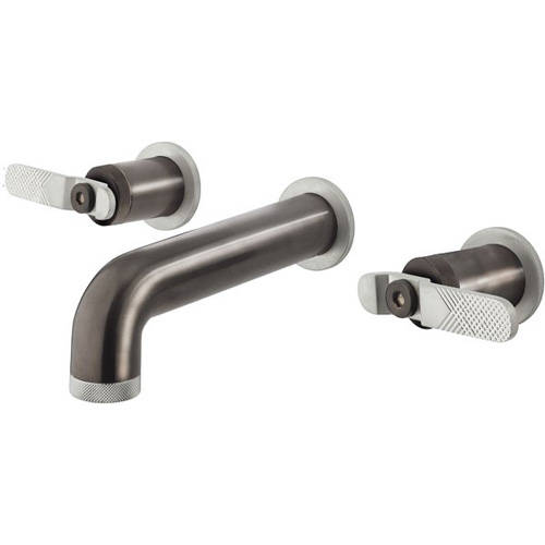 Additional image for Wall Mounted Basin Tap (Black Chrome & Brushed Nickel).