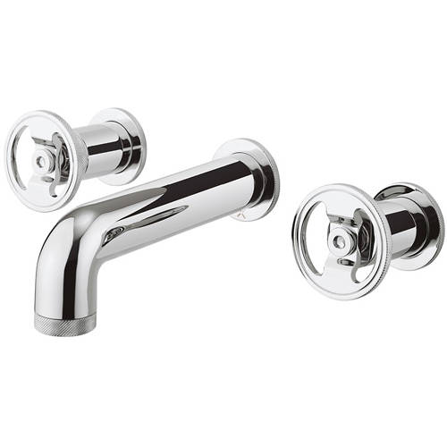 Additional image for Three Hole Wall Mounted Basin Mixer Tap (Chrome).