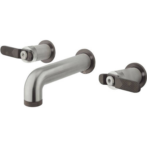 Additional image for Wall Mounted Basin Tap (Brushed Nickel & Black).