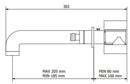 Additional image for Three Hole Wall Mounted Basin Mixer Tap (Brushed Nickel).