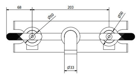 Additional image for Three Hole Wall Mounted Basin Mixer Tap (Brushed Nickel).