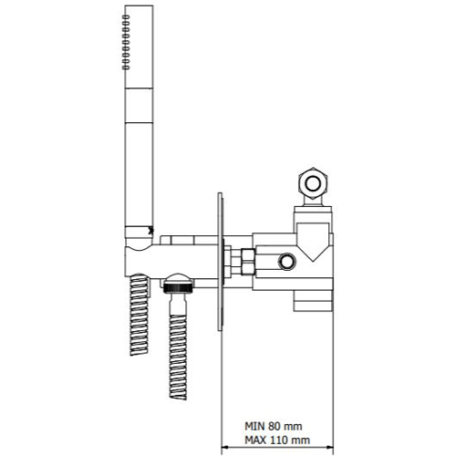 Additional image for Shower Valve With Handset (2-Way, Matt Black).