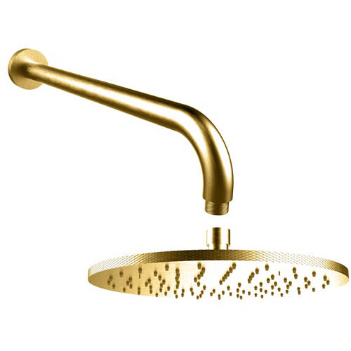 Additional image for 250mm Round Shower Head & Arm (Brushed Brass).