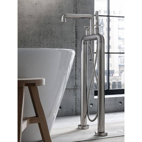 Additional image for Free Standing BSM Tap With Wheel Handles (B Nickel).